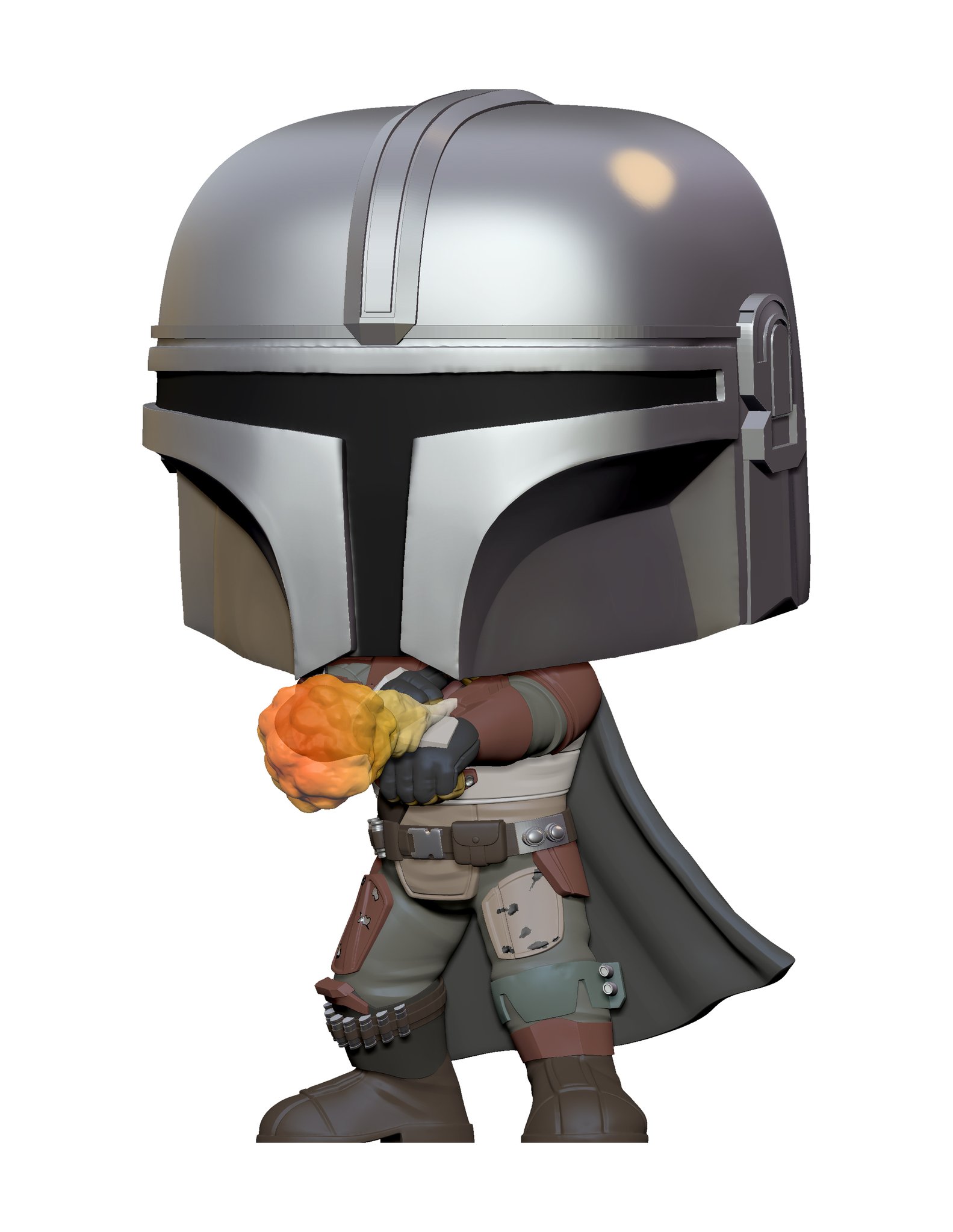 the mandalorian flame throwing funko pop
