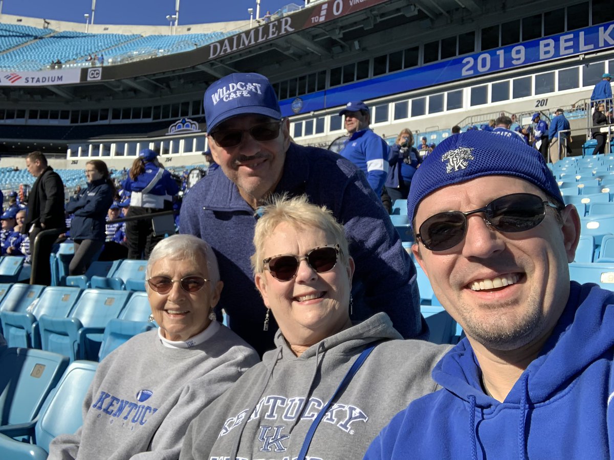 JeremiahTudor's tweet photo. My Ole Kentucky Wildcats have come to visit my new home!! Welcome to Charlotte Wildcats! What’s for lunch today? Looks like Hokies!!! Go CATS!! #BelkBowl https://t.co/QlN8dmutwM