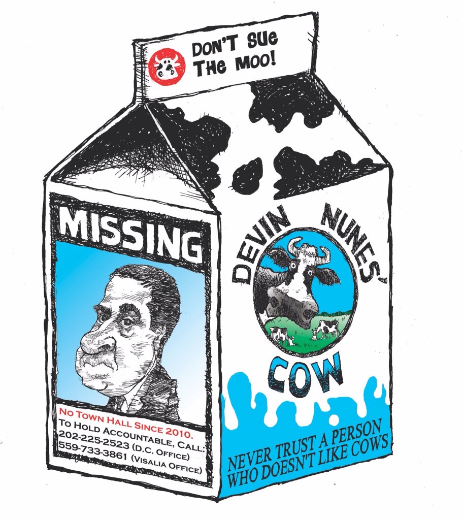 stevecolarossi's tweet photo. @nowthisnews @GinaBrillon As the once ironic chair of #HouseIntel, @devinnunes failed to investigate Russian election interference & obfuscated oversight. Now, he's on the cover of #SophistryMonthly.
@DevinCow would be a far more responsive member of Congress. https://t.co/u24KI3uJwa