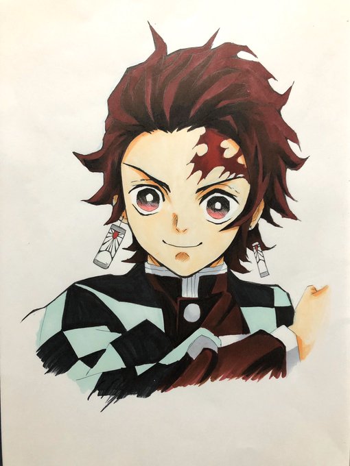 みやざき😈さんがTwitterに投稿した竈門炭治郎(鬼滅の刃)のイラスト。