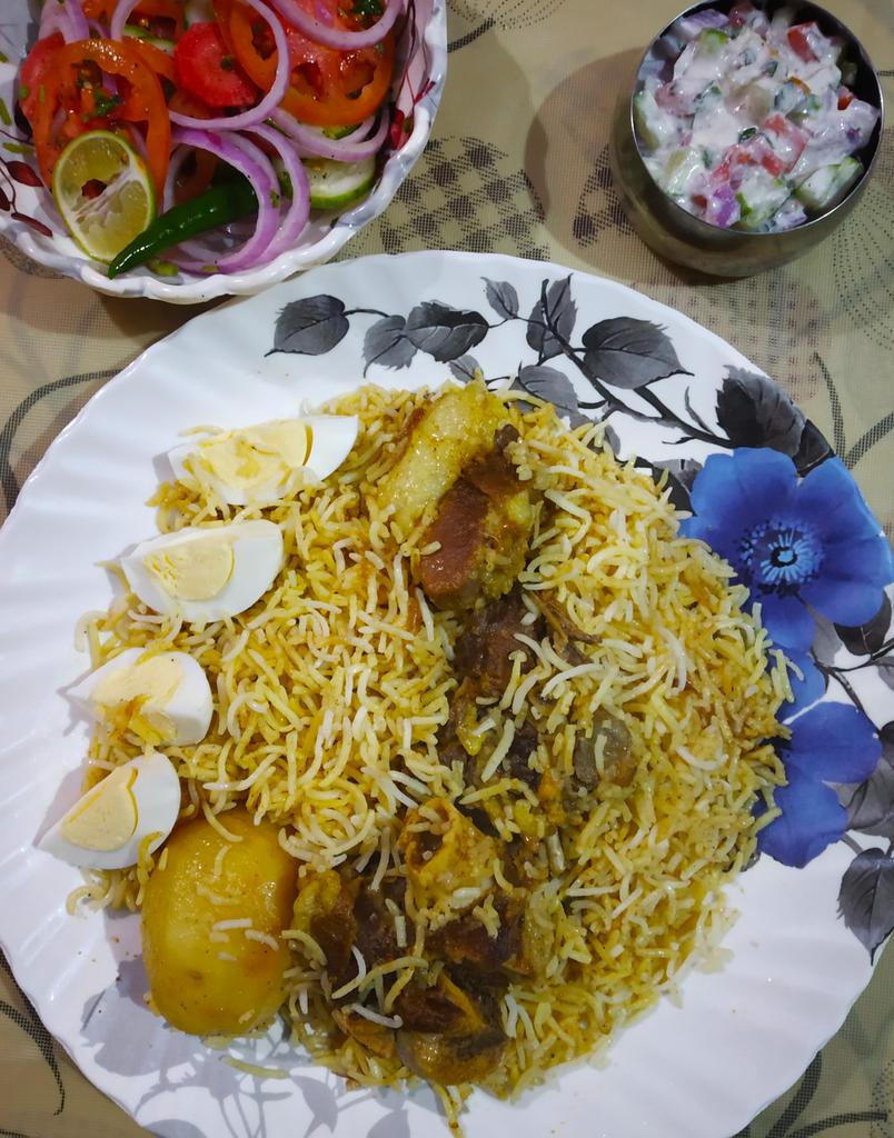 117. Last Dinner of 2019. Kolkata Style Mutton Biriyani, Raita & Salad by Me.  #Biriyani  #Kolkata