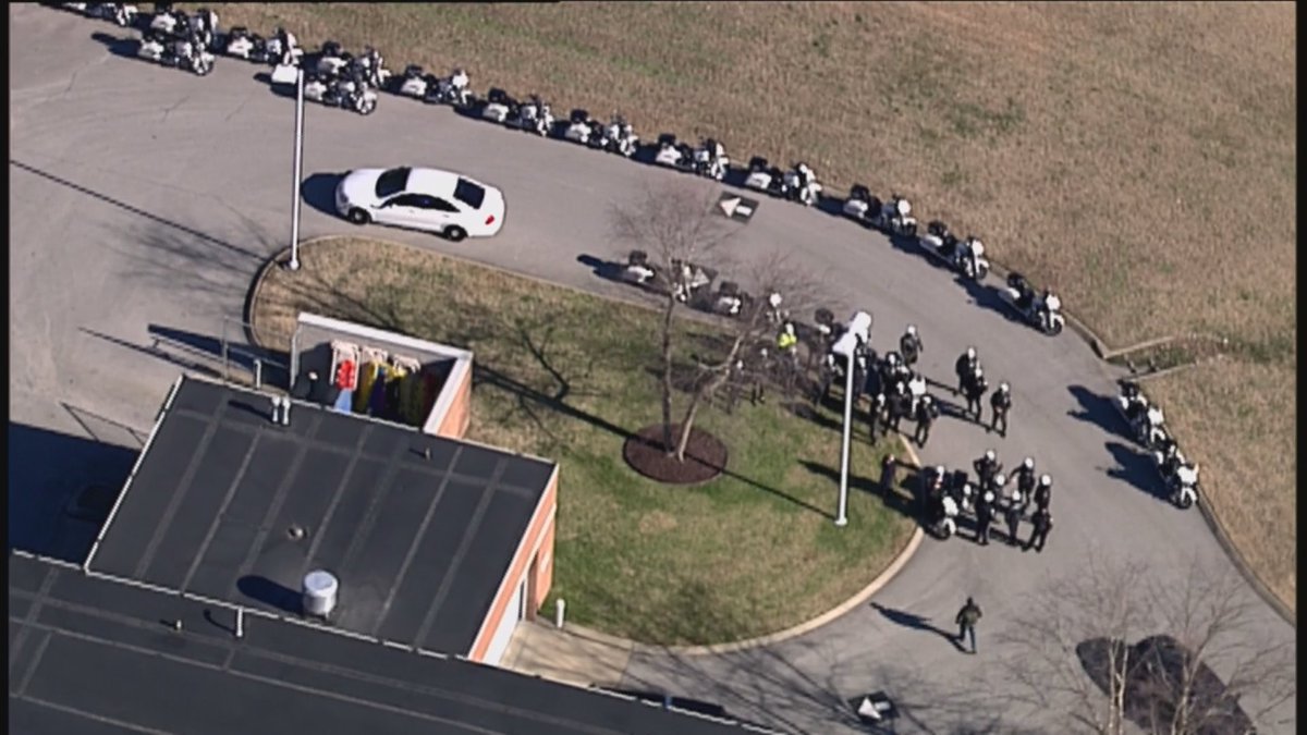 News_MTorres's tweet image. HAPPENING NOW: The procession for Ofc. Spencer Bristol, one day after he was killed during a pursuit. @NC5_Sky5HD  LIVE: bit.ly/37mj4j9 @NC5