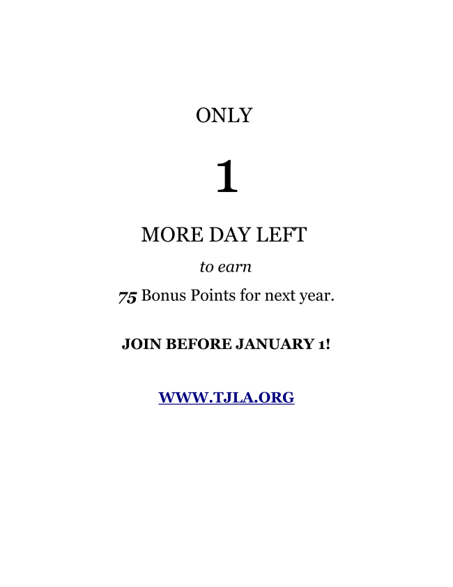 1 Day To Earn 75 TJLA Bonus Points conta.cc/2MsEbs0