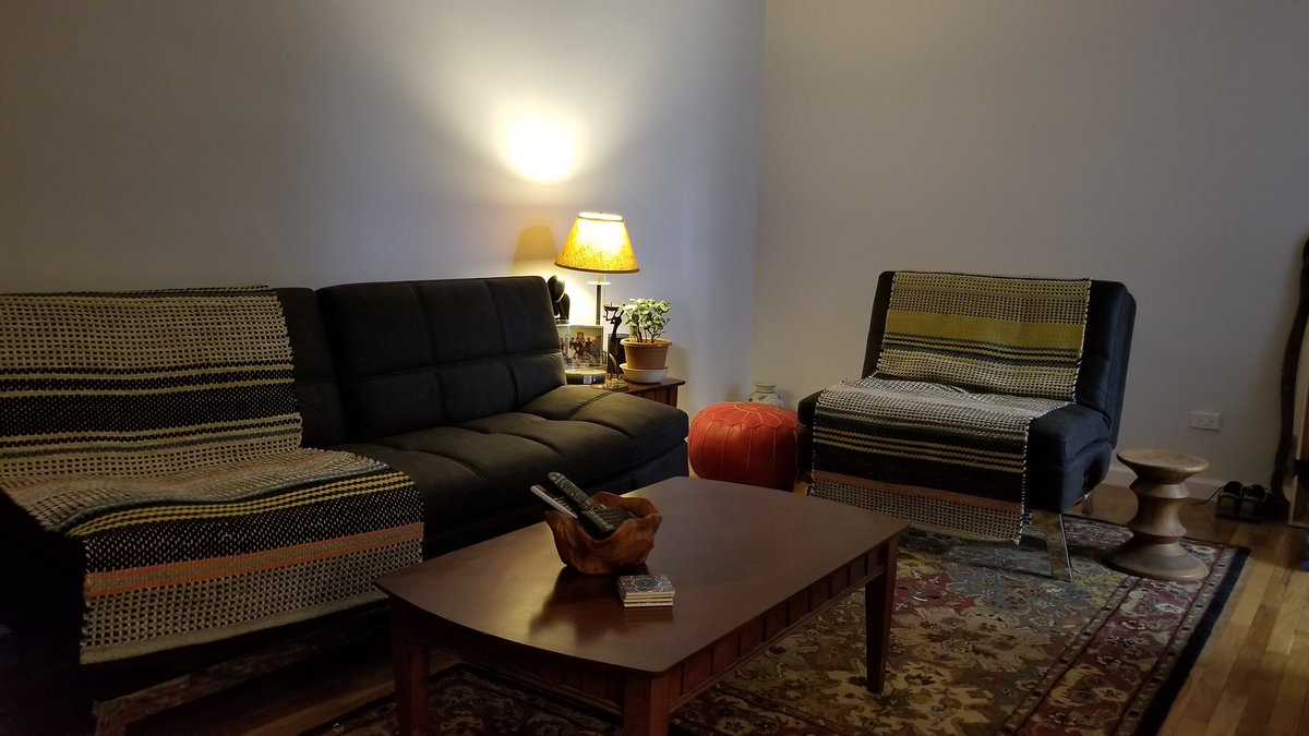 "Went with the three pieces and so glad I did. Using the ottoman as another seat which is useful when you have company around. All in all I love it."- James M. 🙌
