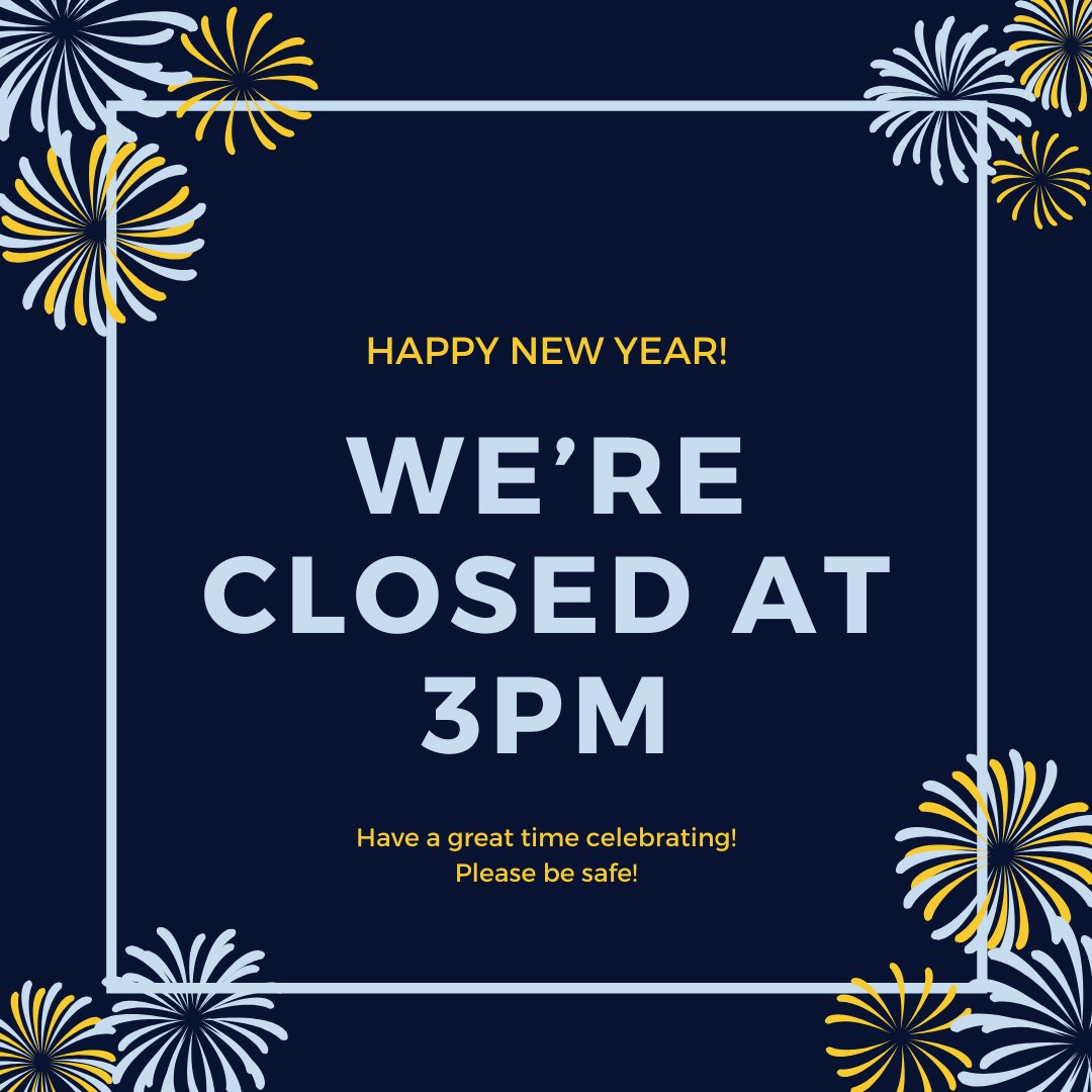 Happy New Year everyone! Thank you for a great year and we wish you all the best in 2020!
.
If you’re out at a party and need to get home, call a cab or have a designated driver. Have a great time celebrating and please be safe out there!