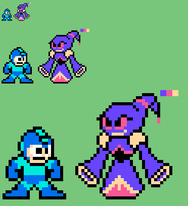 TorchicZk's tweet photo. Well sprites in 8 bits this time.

Puppet woman mine and of @MidoriHK 
Assist woman of my bf MidoriHK

#Megaman #Rockman #pixelart #Robot_Master #OC #originalcharacter #8bit https://t.co/5P2P6HKRCh