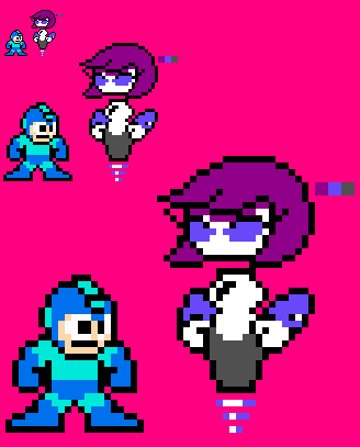 TorchicZk's tweet photo. Well sprites in 8 bits this time.

Puppet woman mine and of @MidoriHK 
Assist woman of my bf MidoriHK

#Megaman #Rockman #pixelart #Robot_Master #OC #originalcharacter #8bit https://t.co/5P2P6HKRCh