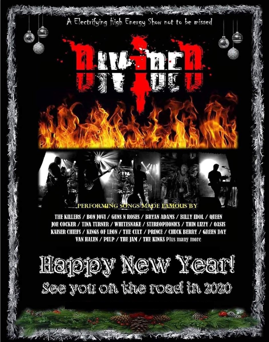 dividedbanduk's tweet photo. #HappyNewYear 
Thanks to everyone who have followed, liked, sung and danced along with us in 2019! ❤️🤘🤘
Can't believe we've only been going 6 months now.  We've got 1 more show in 2019 then lots planned for 2020. See you on the road. 🎸🤘🤘 #happynewyear2019🎉 #dividedbanduk https://t.co/aMCjfQGgrY