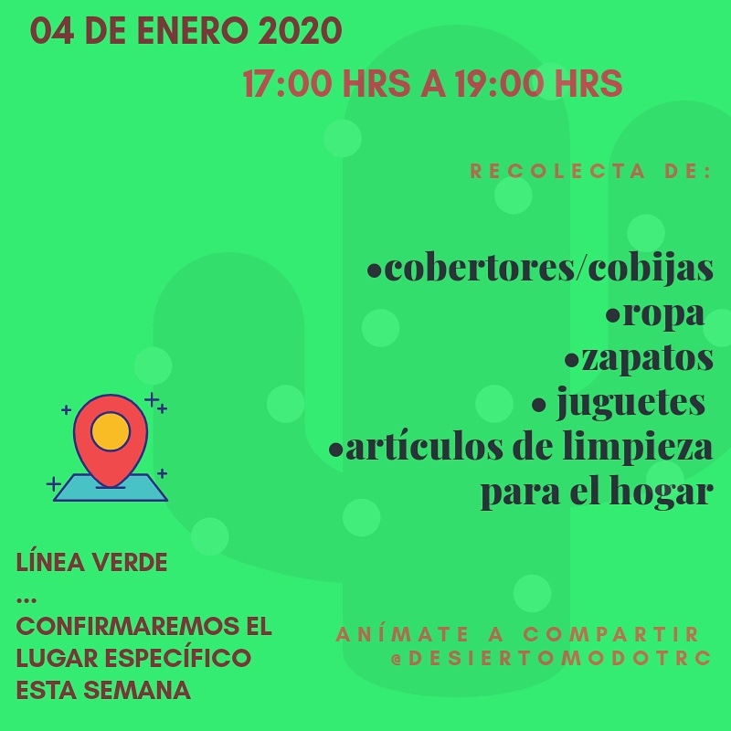 DesiertoModoTrc's tweet photo. Entramos al 2020 con TODO. Repartiremos las donaciones este día de reyes 🤴🏼🤴🏾🤴🏽
Subiremos la ubicación exacta en unos días.
Síganos compartiendo #desiertomodo #Torreon #chido https://t.co/1jnKW3l0tg