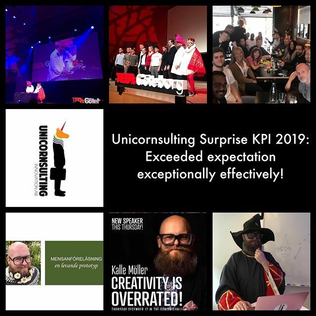 The #unicornsulting #keyperformanceindicator did well in 2019. Highlights include: 
1. Closing TEDxGöteborg together with @strawbeeserik with a talk and improvised music
2. Connection 65 people interested in innovation through #innovationsfika 
3. Giving… ift.tt/2SGJnfR