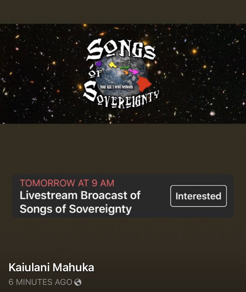 KaiulaniMahuka's tweet photo. Please join us for the first show of the new year 2020! #SongsOfSovereignty your REAL Hawaiian news network broadcasting from  Hamakua featuring our #OfficeOfHawaiianDispairReport  w/@GTechTaber 1010am https://t.co/Skz0JeBaCD