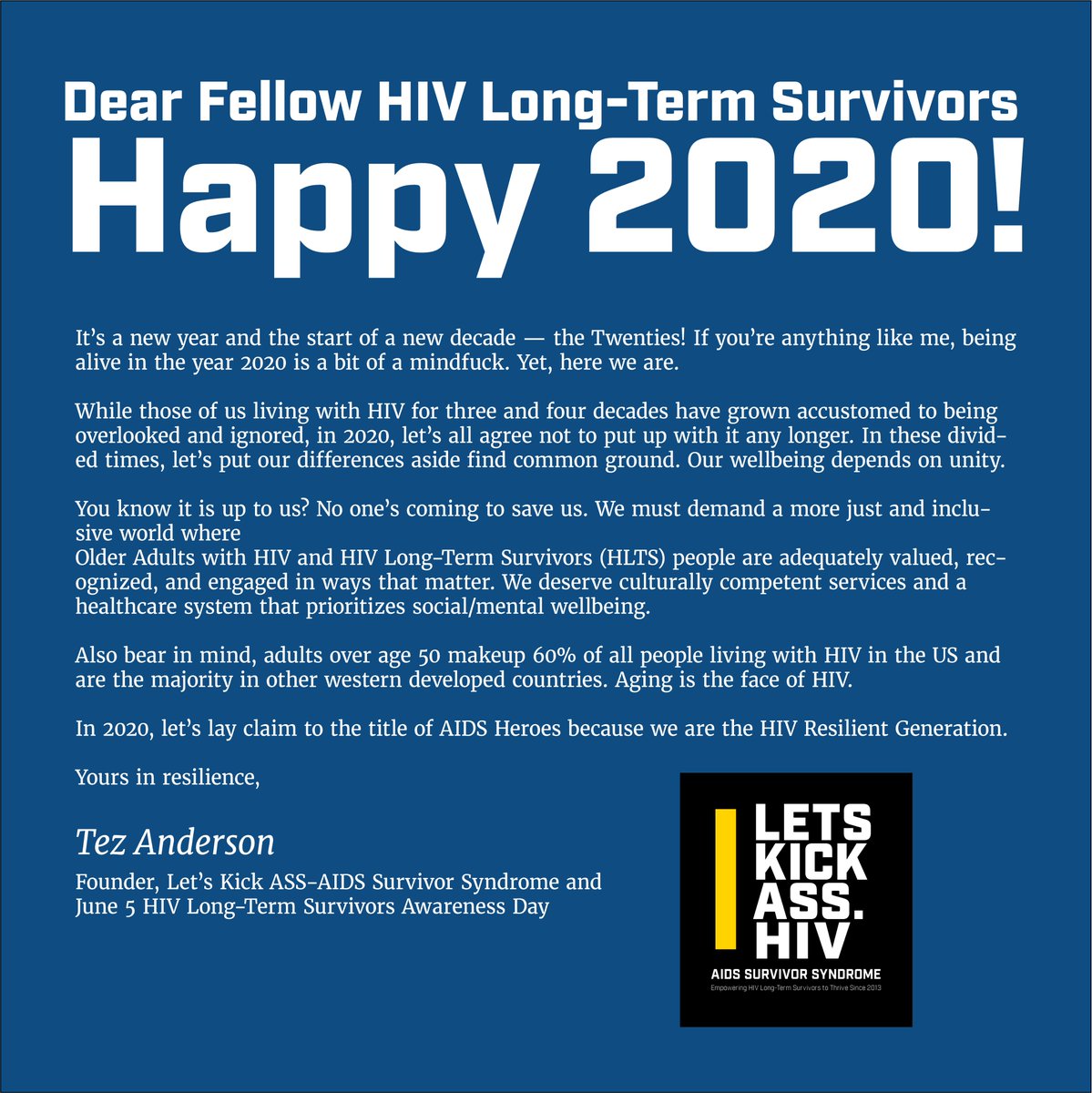 Happy 2020 thoughts from an  #HIV #LongTermSurvivor about a new decade. Happy 2020!