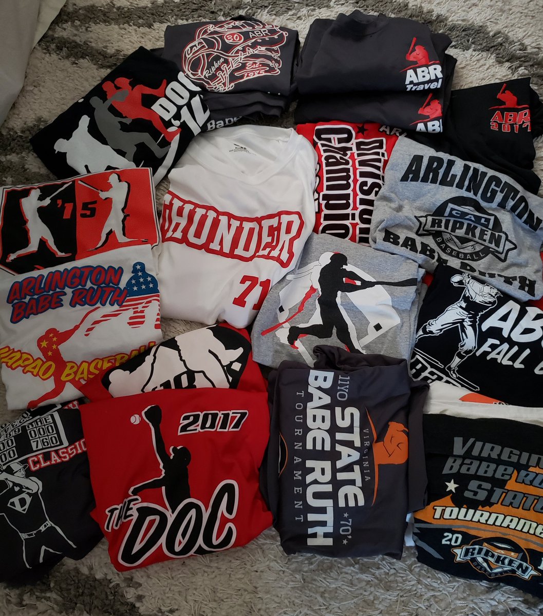 PJuliano71's tweet photo. Promised my wife to clean out my baseball drawers b4 2020..1 drawer 28 shirts...3 drawers to go still. @ABRarlingtonBB @arlstorm https://t.co/fXvNPFV0D7