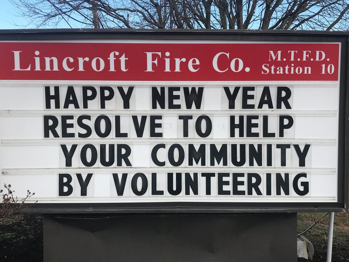LincroftFire's tweet photo. The members of the Lincroft Fire Co. wish all a Happy, Healthy And Prosperous New Year!!  We ask that all residents consider a New Years resolution to be engaged in making our community by volunteering to help! https://t.co/0YM20IgOBz