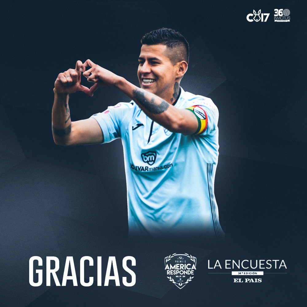 ConejoArce17's tweet photo. Agradezco el reconocimiento otorgado, esto es solo fruto del trabajo de toda la familia celeste. #VamosAKD #ConejoArce17 https://t.co/2DODipwEHW