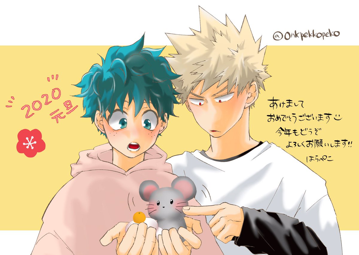 bakugou katsuki ,midoriya izuku multiple boys freckles 2boys male focus blonde hair green hair spiked hair  illustration images