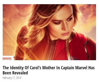Annette Bening's second role after The Supreme Inteligence was not, in fact, Carol's Mother, but Mar-Vell.