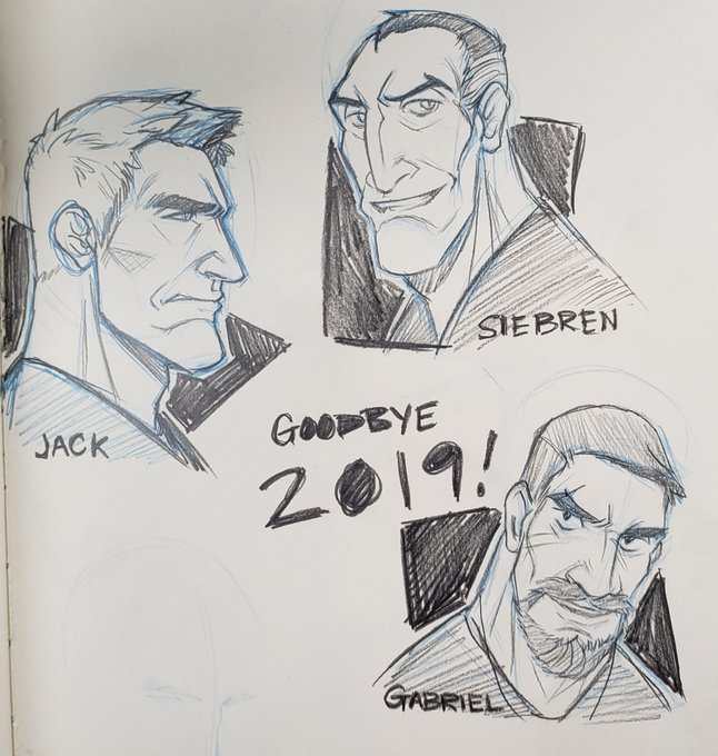 Didn't have time to do a full drawing so here's a doodle of the boys ! See ya 2019 :D 