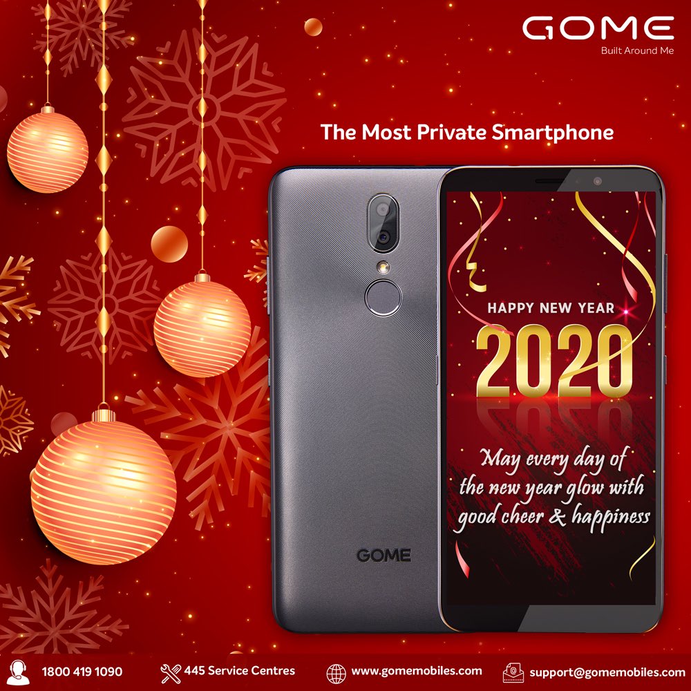 gomemobilesIN's tweet photo. May every day of the new year glow with good cheer &amp; happiness.
#MostPrivateSmartphone #GomeMobiles #GomeIndia #Smartphone #happynewyear2020
#HappyNewYear
#Welcome2020 https://t.co/1Y1zGtvcQK