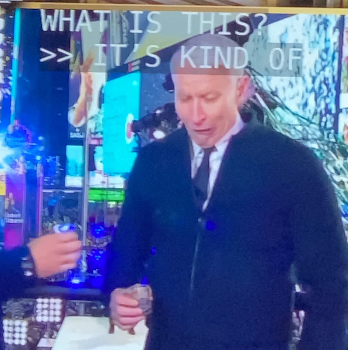 JacobAndrewBaum's tweet image. Anderson Cooper is all of us when we mistakenly decide that jäger might be an okay thing to drink
#CNNNYE