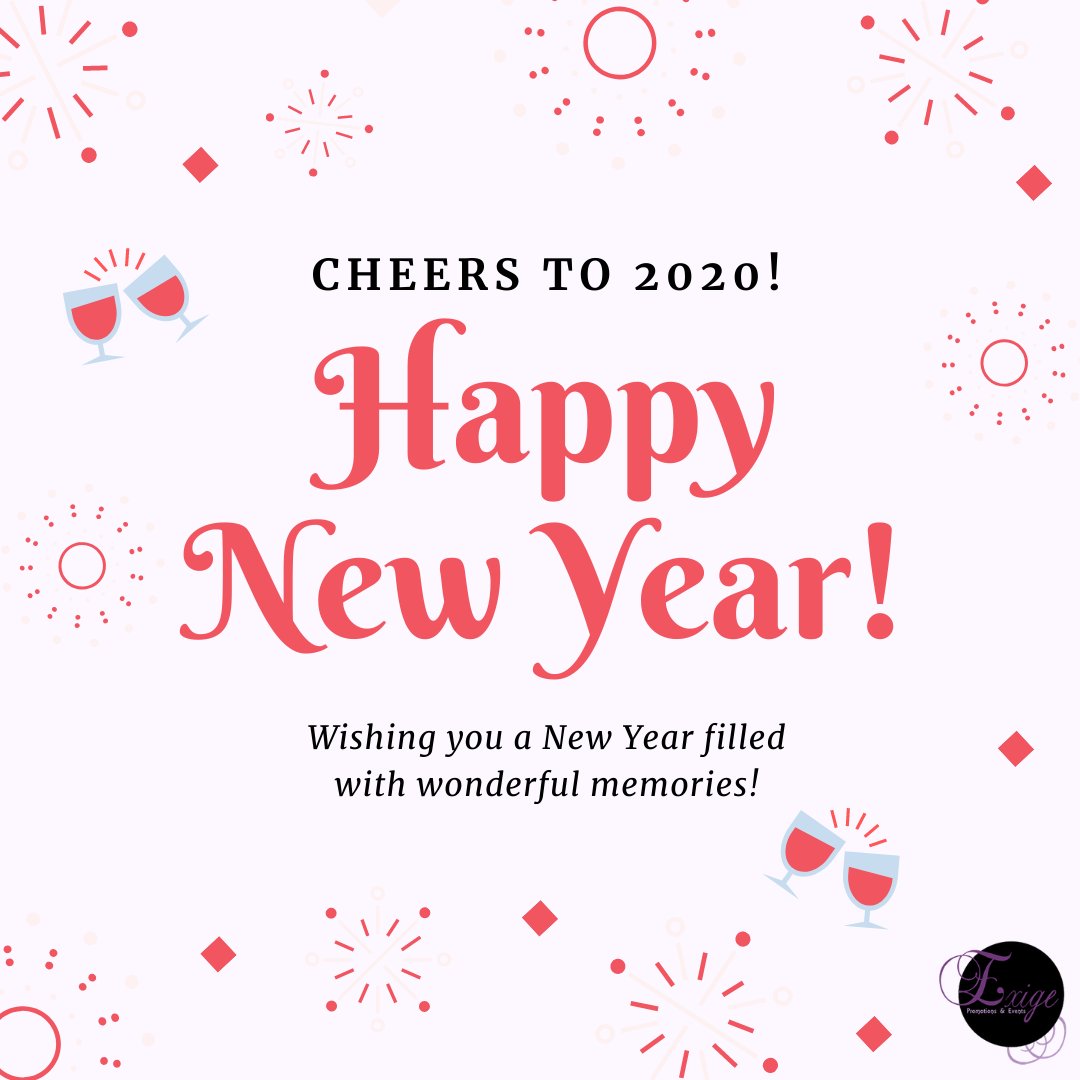 ExigePromotions's tweet photo. Wishing all of our amazing clients, promoters and their loved ones a very happy New Year 2020!

We hope that this will be the best year yet and we look forward to working together again in this coming year!

#newyear #happynewyear2020 #happynewyear #2020loading #2020… https://t.co/0PftVd7hAy