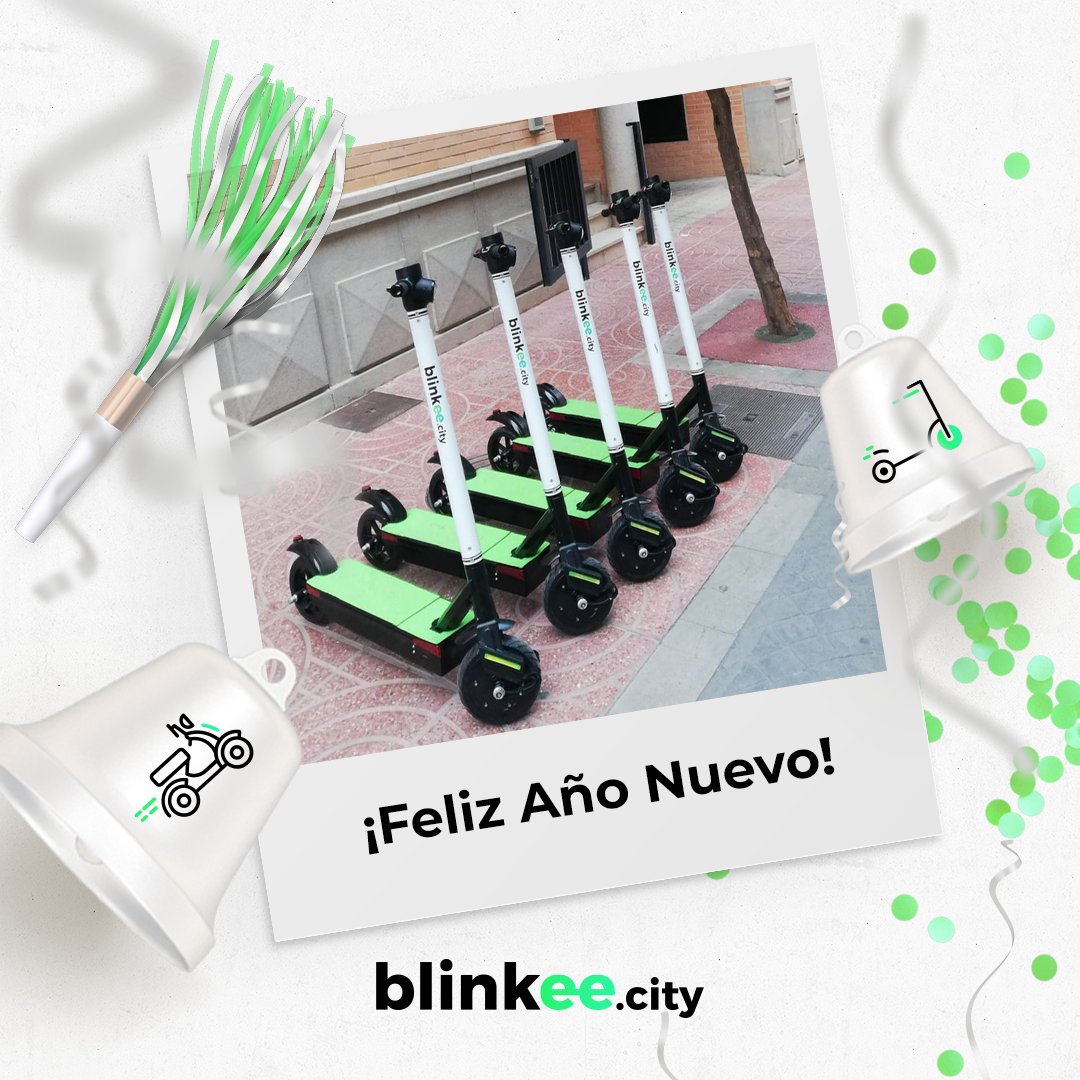 blinkeecityESP's tweet photo. GRACIAS A VOSOTROS el año 2019 ha sido ÉPICO! 🎉 En 2020 junto con vosotros podemos continuar cambiando el paisaje urbano de nuestras ciudades, ofreciendo la solución de movilidad rápida, limpia y ecológica. 🛴💚🛵 ¡Os deseamos un Feliz Año Nuevo y Felices Viajes Nuevos! 🥳 https://t.co/USkXqmD5nk