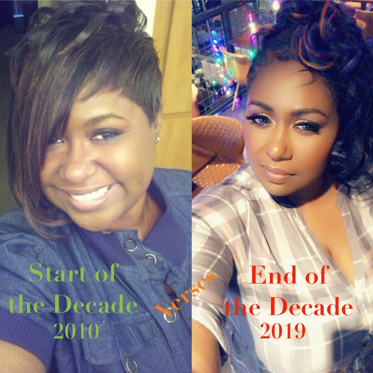 myall2God's tweet photo. 2010 vs 2019 my glow-up was nice. This decade has been goood to me. https://t.co/wJ5Rz7KKut