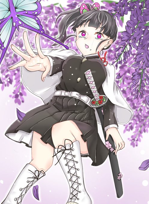 ムギタさんがTwitterに投稿した栗花落カナヲ(鬼滅の刃)のイラスト。
