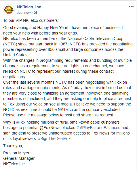 NKTelcoInc's tweet photo. #playfairandbalanced #SignTheDealFox https://t.co/sxWaAS8pAv
