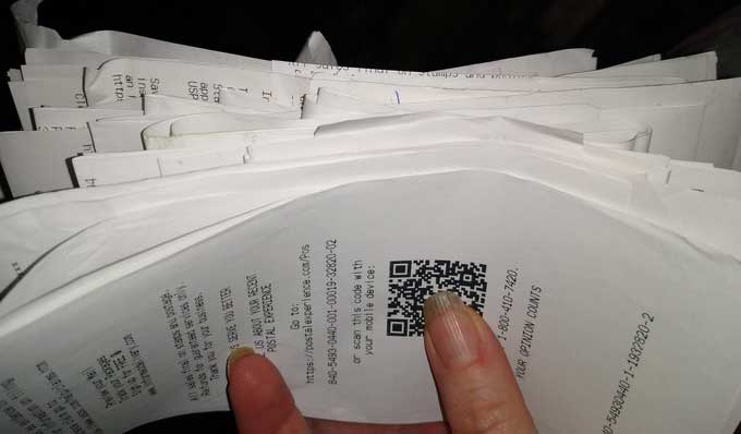 KLBrookshear's tweet photo. I made my first donation to #PresidentSanders tonight! Only $4.20 which isn't much, but in the other hand is a stack of shipping receipts from all the #Bernie2020 buttons I've sent this year, which total $825.00 - #ShareTheBern https://t.co/kT9kgYNdti