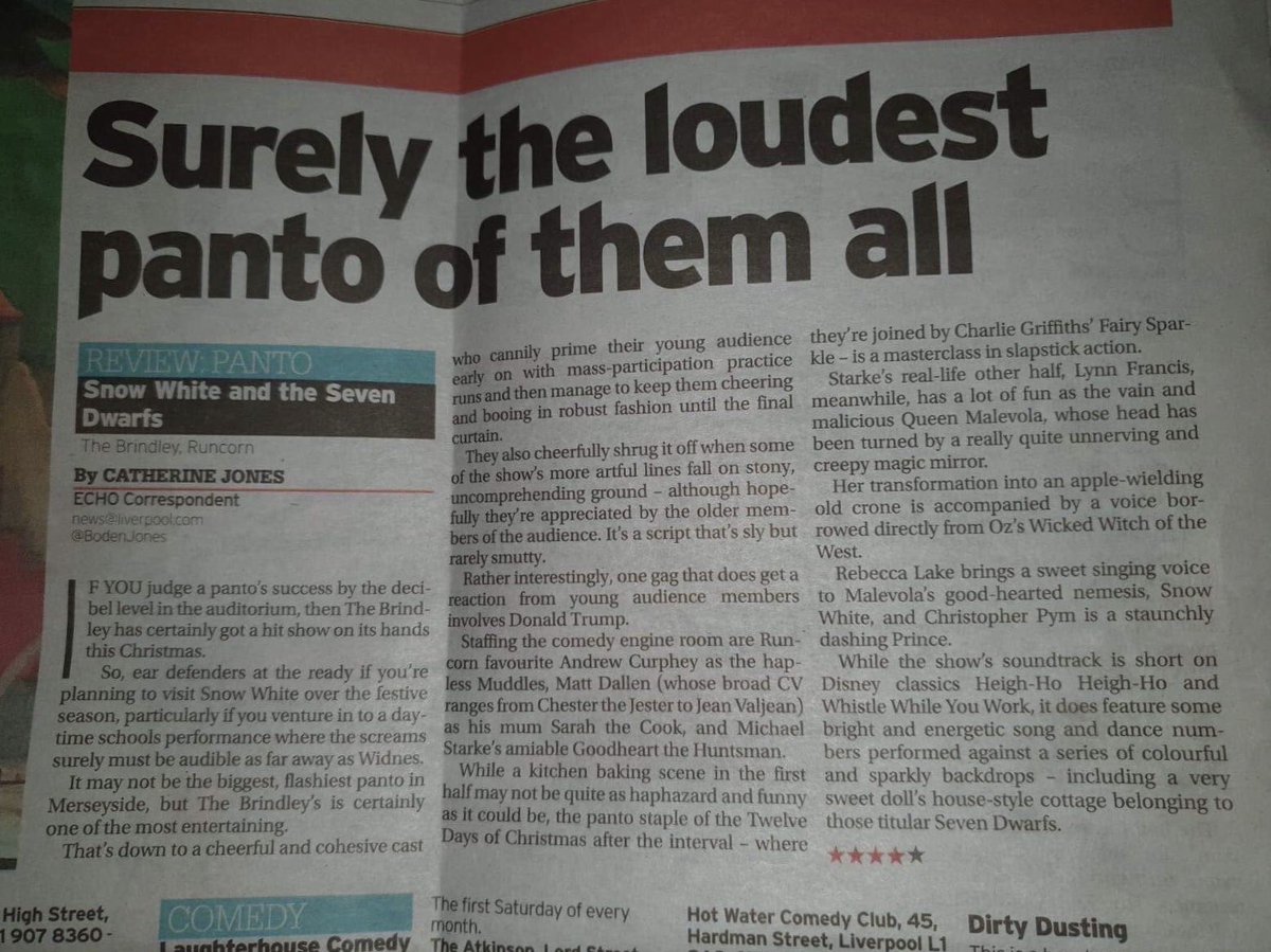 Another great review. Thanks to <a href="/LivEchonews/">Liverpool Echo</a> <a href="/TheBrindley/">The Brindley Theatre</a> <a href="/NewPantomimePro/">New Pantomime Prod</a> <a href="/HaltonBC/">Halton Council</a> #brindleypanto