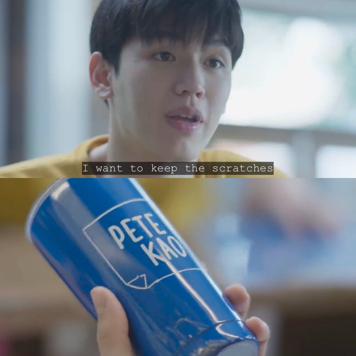 EP11: symbolismpetekao tumbler with cover = their relationship that has to be hiddenpetekao tumbler with scratches = their relationship that ruined and left the scarskao doesn’t want the tumbler to be replaced by a new one