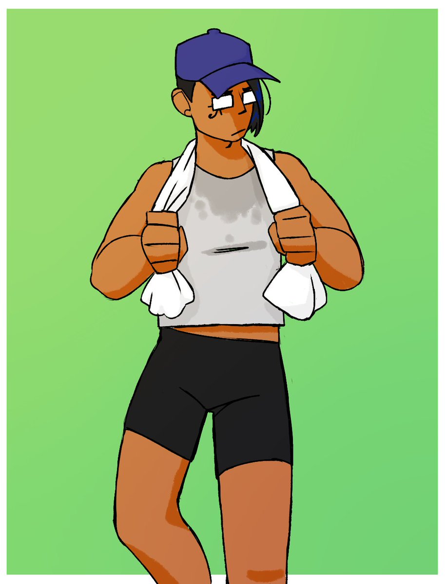 blxebee's tweet image. ((I drew a Damien today at the behest of a friend. 💚💙💚 ))