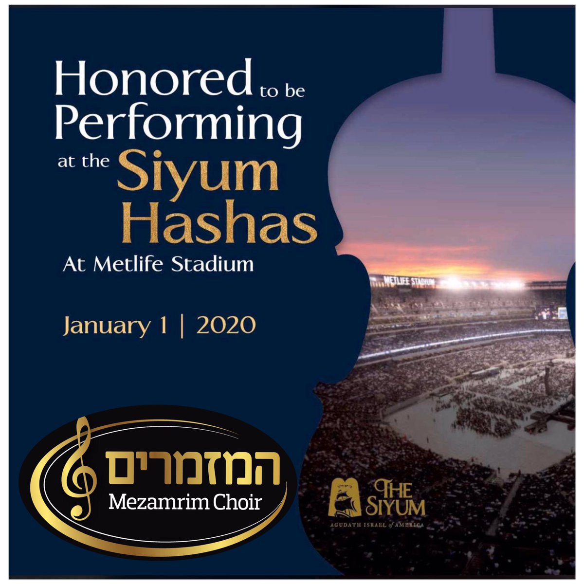 We are proud to announce that we will be performing at the #siyumhashas that will take place @mlstadium joined by 90,000 people.
This will be a honor and a legacy forever.
Will be joining on stage with <a href="/shloimedaskal/">Mysteriously Unnamed</a> #abishbrodt  @gertnermusic @baruchlevineofficial <a href="/shloimedachs/">Shloime Dachs</a>