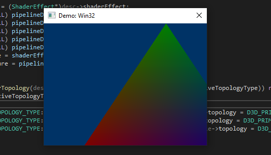 zezba9000's tweet photo. CS2X runtime running D3D12 demo with Shaders and CommandLists using the Orbital-Framework. CS2X now builds out to a single '.c' file. https://t.co/b8QqYDcyov