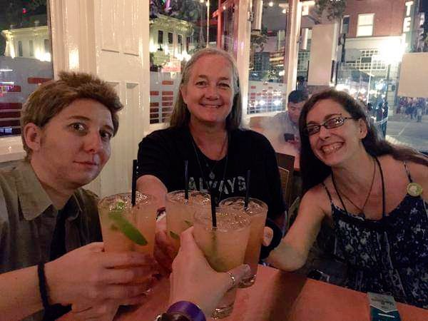 My first SDCC was also in 2015. I went to the first Wayward Cocktails, in my very first cross-play, and got to meet some familiar faces! Still can't believe this is how I looked when I met  @janieloves6 but she seems to like me anyway! 