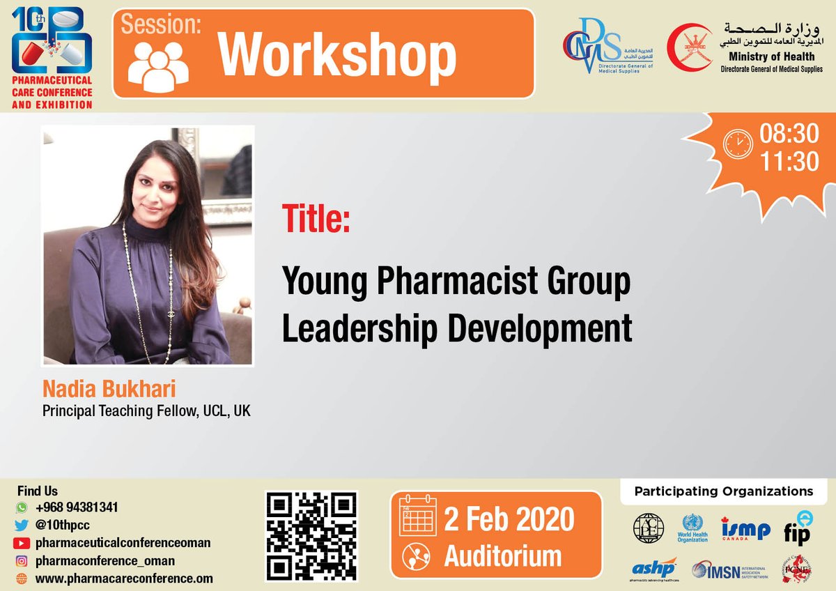 10thpcc's tweet photo. Call to all Young Pharmacists 📢
Join the workshop and improve your skills.

 #10thpcc
#pharmacy
#DGMS
#P
#10th_pharmaceutical_care_conference
#muscat
#Oman https://t.co/VlatBkDAor