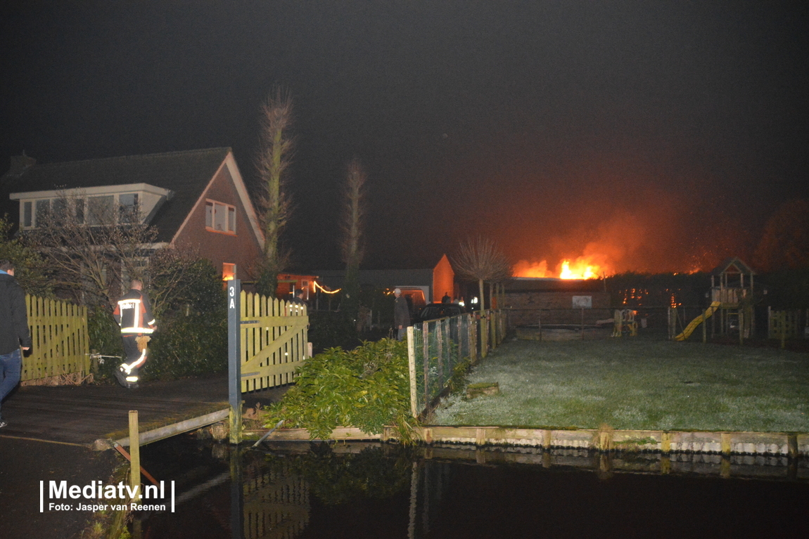 Melding brandweer Middelburgseweg Reeuwijk inzake uitslaande brand