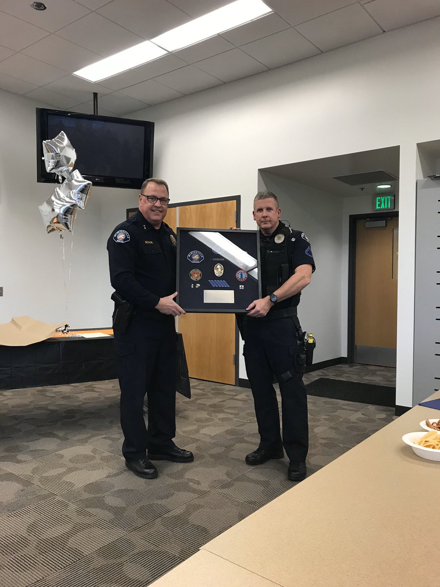 MacPolice's tweet photo. Congrats to newly retired officer Robert Harmon. Your 25 years of service to Mac is appreciated. You’ve earned this break #MacPD https://t.co/bEjd4lQ4Sg