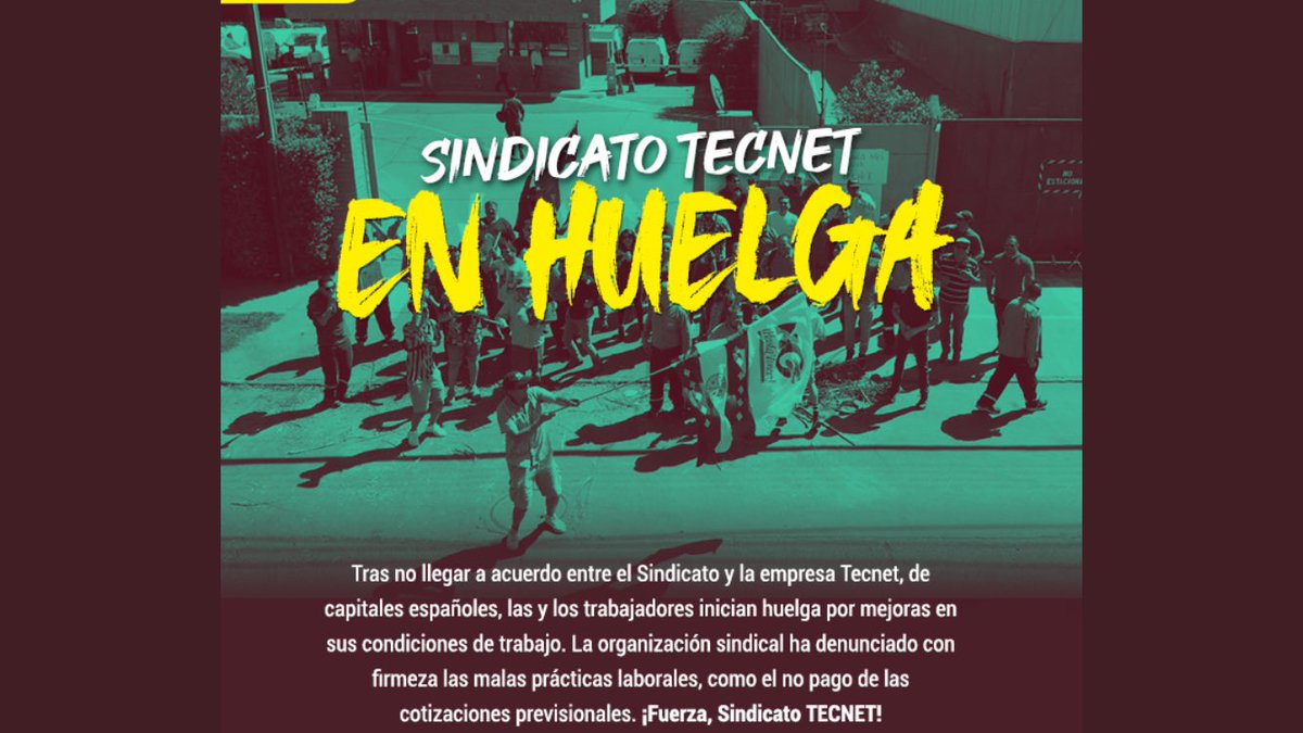hpahumadac's tweet photo. Inédito, hoy 1 d enero 2020, en Chile hay un sindicato en huelga, SINATEC, organización la cual sus asociados prestan el servicio a empresa CGE la q fue su empleador hasta el 2016(Española) y q fue vendida a grupo Ezentis(Española), esto es el Chile d hoy, incapaz d ver👎🏿 https://t.co/Ki7jBR850H