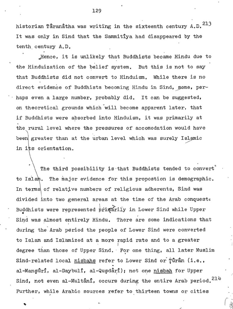 For the interested, some screenshots going through in detail the individual factors behind the eventual & complete decline of Buddhism in the Sindh. Such thoroughness & structured, factor-by-factor analysis. This is how theses should be written.