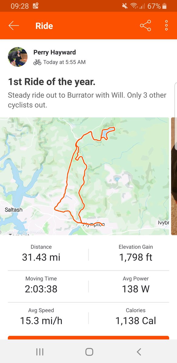 Perry_Hayward's tweet photo. 1st Ride of the year. Nice slow and steady one burning of the festive season. 

Happy new year everyone! 

#UkCycleChat #Wahooligan #Cycling #DevonCycling #Strava #NewYear https://t.co/YVIjhnqmGh