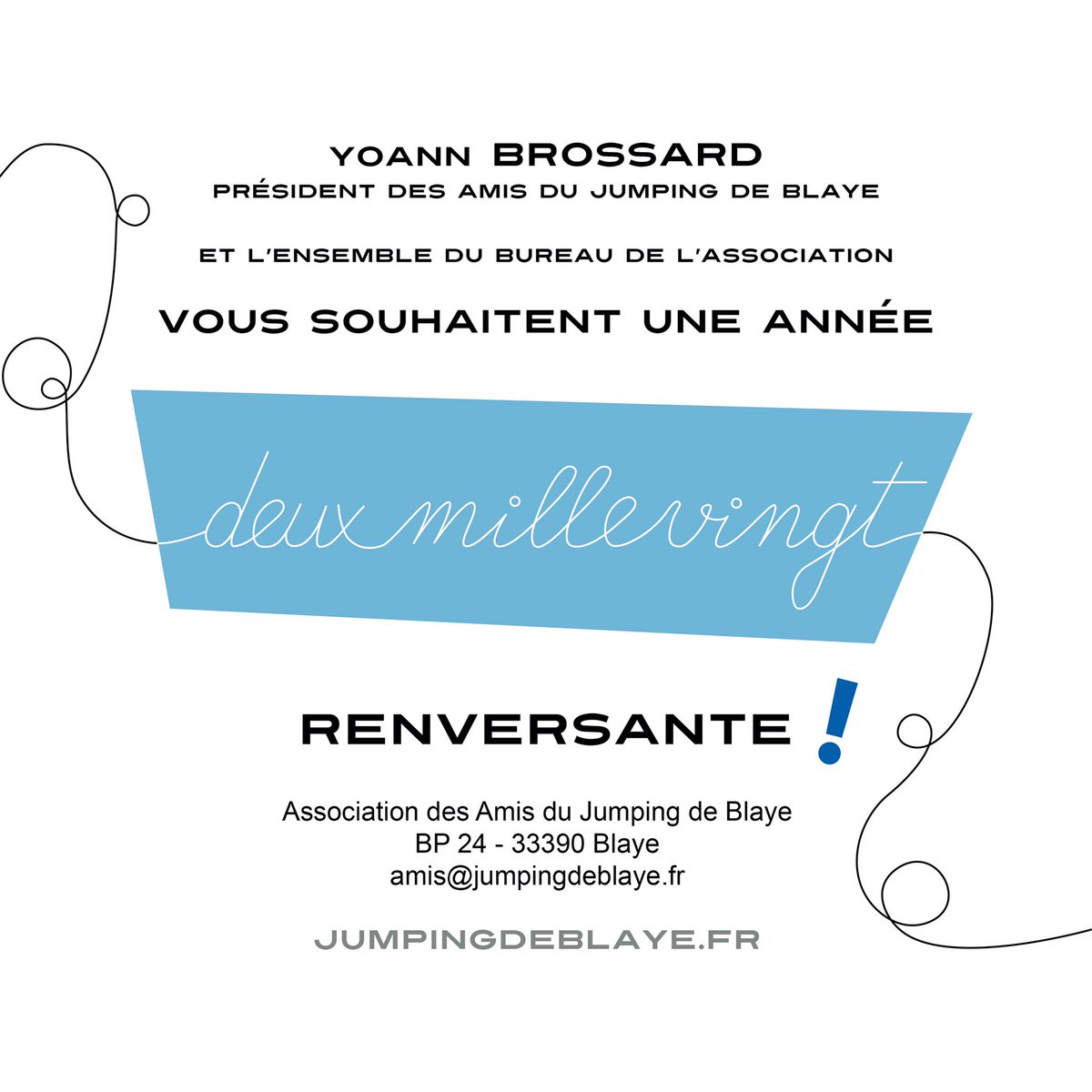Nous souhaitons une année 2020 renversante à tous les amis du Jumping de #Blaye !
#Blaye2020 #renversant
