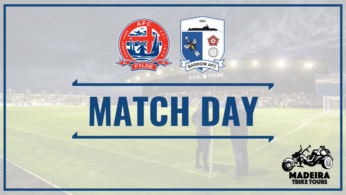 A huge clash to get the New Year started! 🙌 

🆚 <a href="/AFCFylde/">AFC Fylde</a> 
🏆 <a href="/TheVanaramaNL/">ReckyTHFC #killrecky</a> 
🏟 Mill Farm
🕰 3pm
🎫 barrowafc.com/ticket-news-af…

#BarrowAFC 
#BackTheBluebirds