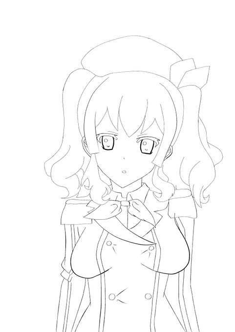 下書きの線を細くして、ペン入れのペンを線画用ペンに変えてみたけど結構好みの線になった気がする。 