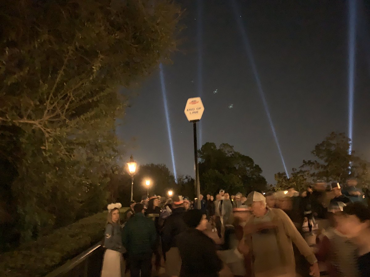 MousePlanet's tweet photo. Epcot Station for Disney Skyliner the post New Year Fireworks queue goes past Disney’s Beach Club Resort at 12:20 am on 1/1/2020. https://t.co/iKOveo2VAO