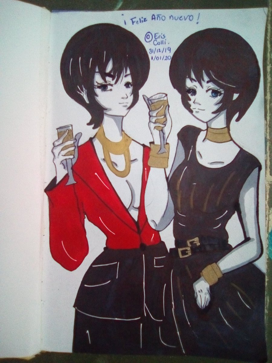 ErisuniverseD's tweet photo. Happy new year 2020 #AñoNuevo2020 #Adios2019 #AdiosDecada #Bienvenido20XX #happynewyear2020wishes con el ultimo dibujo del año a media hora de acabar. https://t.co/cyVpcTAmCo