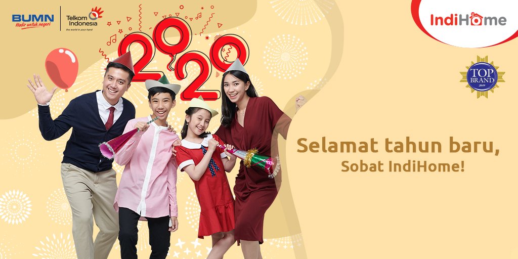 Selamat tahun baru, Sobat IndiHome! 

Mari kita sambut tahun 2020 dengan lebih semangat dan harapan baru!
#IndiHomeSeruTerus #TahunBaru