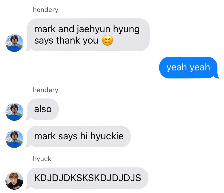 mark says hi to hyuckie