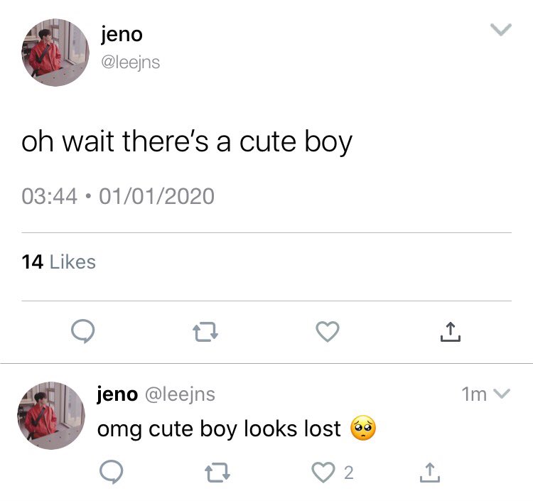 jeno spots a cute boy